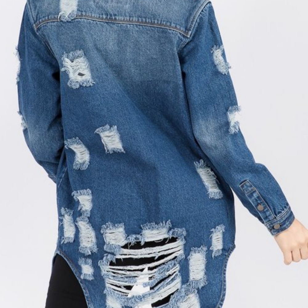Distressed Denim Jacket - Picture 2 of 2